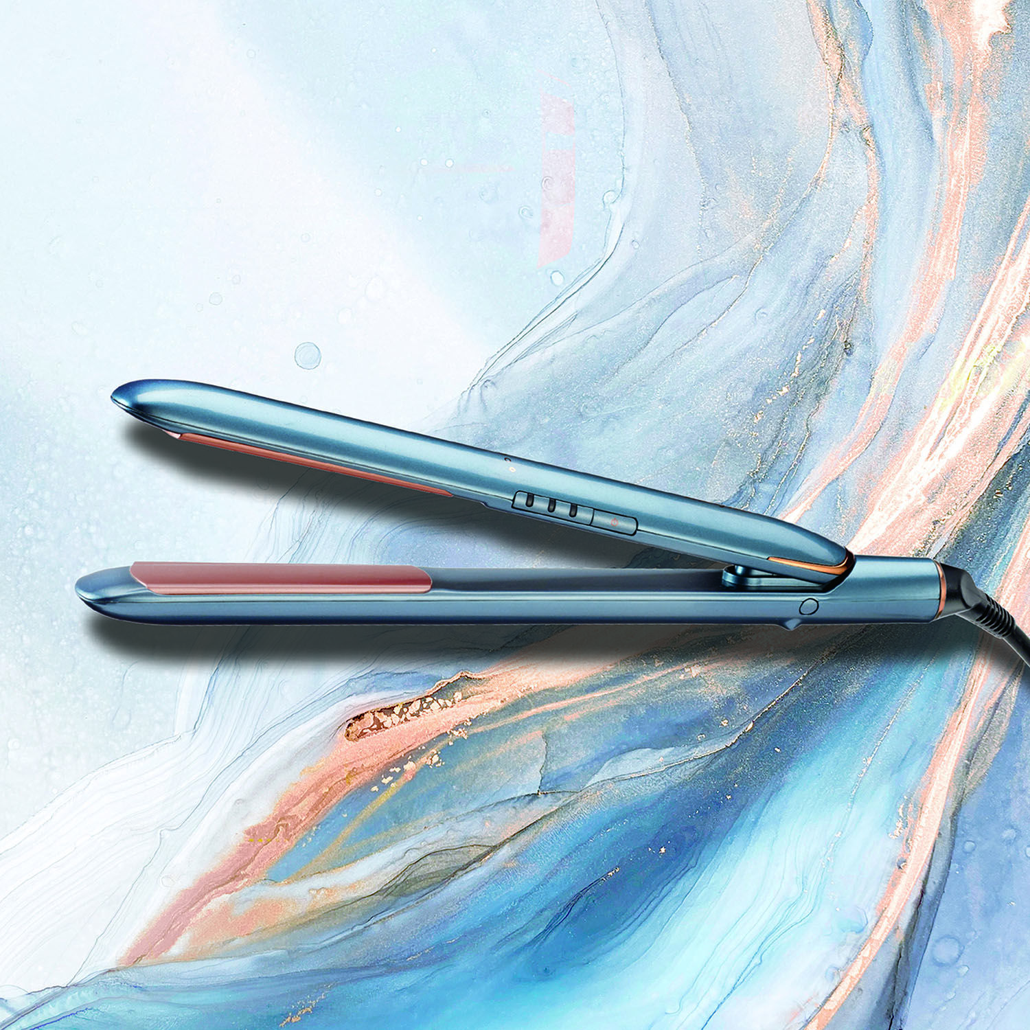 Denim Luxe Styler on marbled background